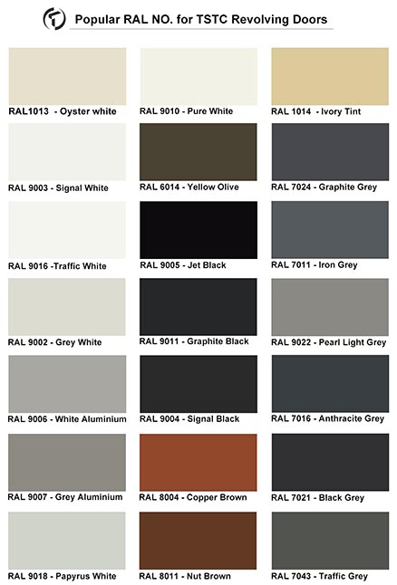 Popular RAL NO. for TSTC Revolving Doors Popular RAL NO. for TSTC Revolving Doors