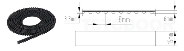Tooth Belt for sliding door -15mm-TS300-TSTC
